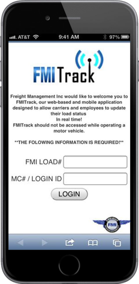 login to FMITrack software online or via app