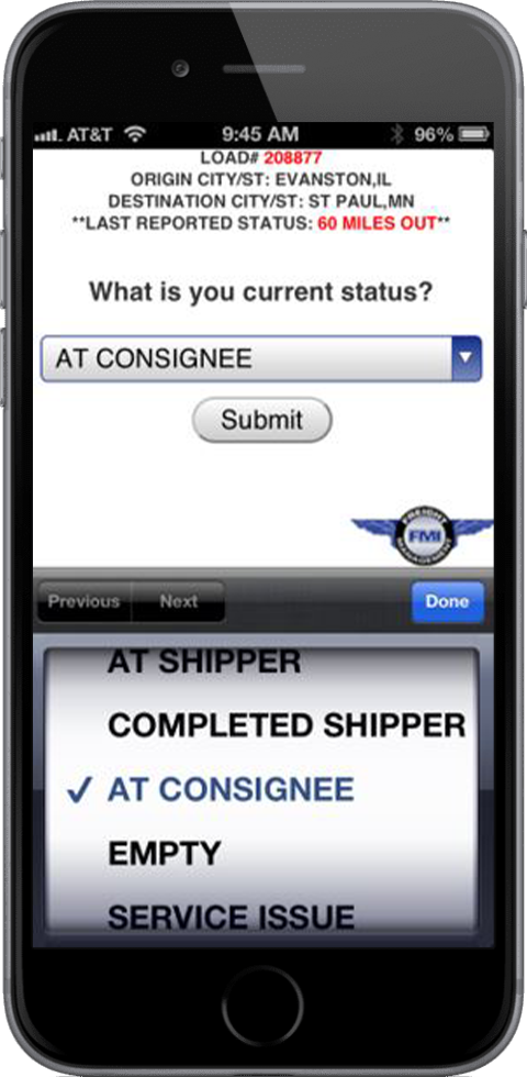 submit the status of your shipment 24/7